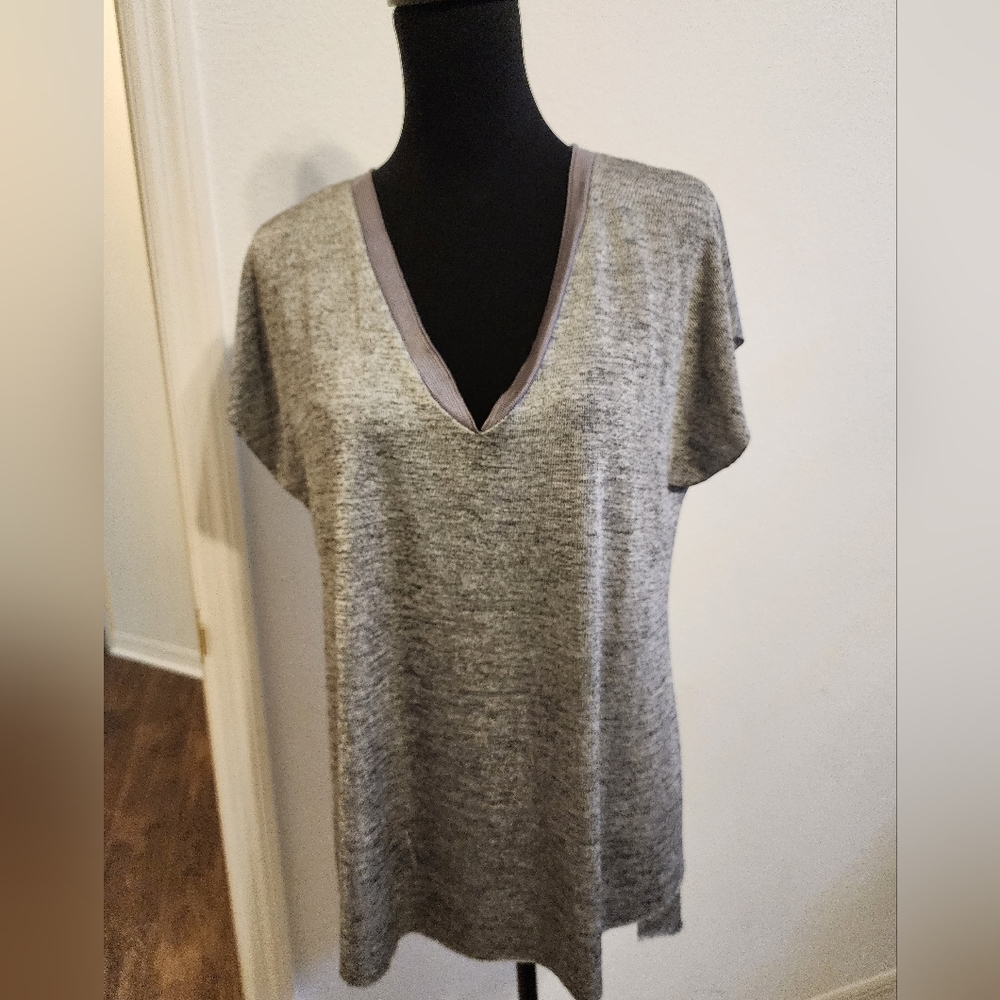 Zara short sleeve top- grey L
